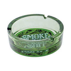 GREEN SMOKE THAT SHIT GLASS ASHTRAY GREEN SMOKE THAT SHIT GLASS ASHTRAY