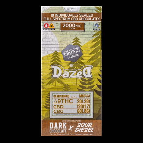 Brixz D9 Dark Sour Diesel Chocolate Bites