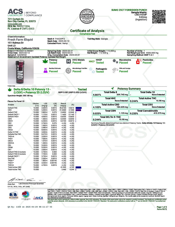 Half Bak'd D9 Sumo 25pk Forbidden Punch