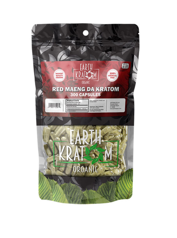 Earth Kratom- Red Maeng DA Caps 300 Ct