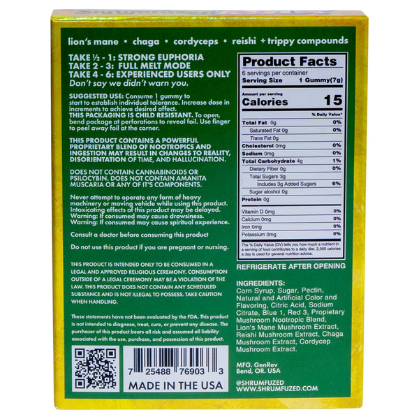 Shrumfuzed Max Gummies 6pk- Mango