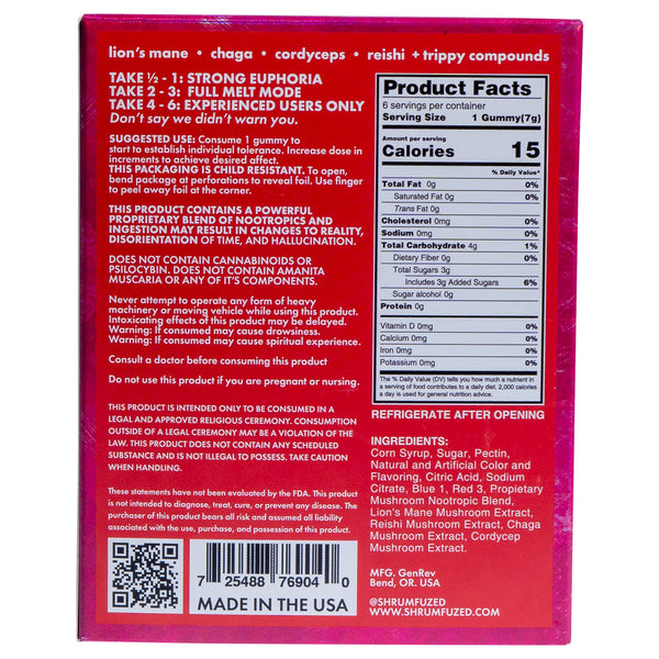 Shrumfuzed Max Gummies 6pk-Strawmelon