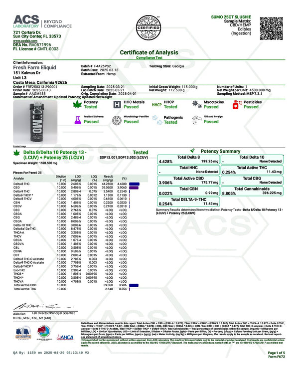 Half Bak'd D9 Sumo 25pk Slushie