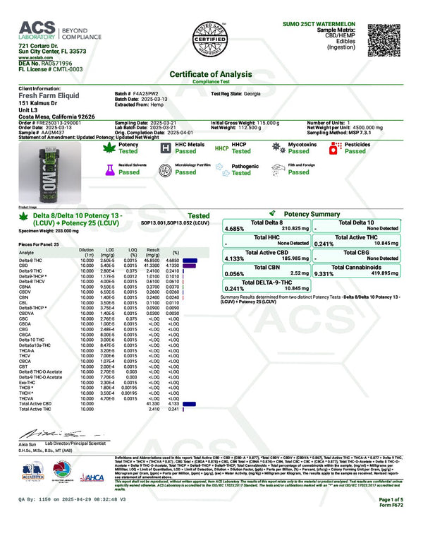 Half Bak'd D9 Sumo 25pk Wild Watermelon