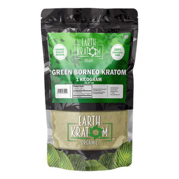 kilo of green borneo kratom powder by earth kratom