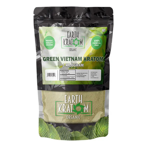 earth kratom 1 kilo of green vietnam kratom powder