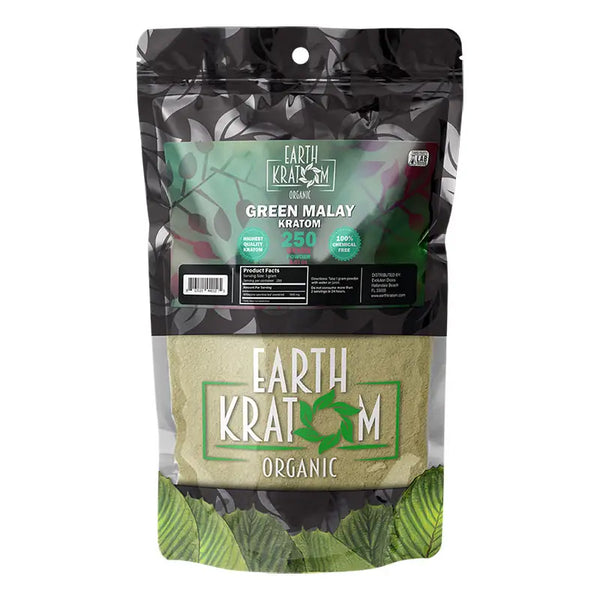 250g green malay kratom powder by earth kratom