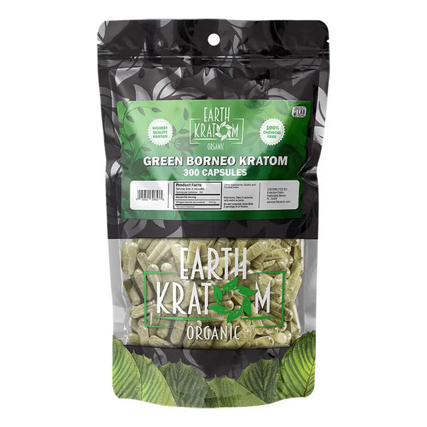 Earth Kratom- Green Borneo Caps 300 ct