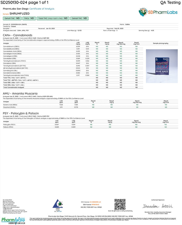 Shrumfuzed Max Gummies 6pk- Blue Razz